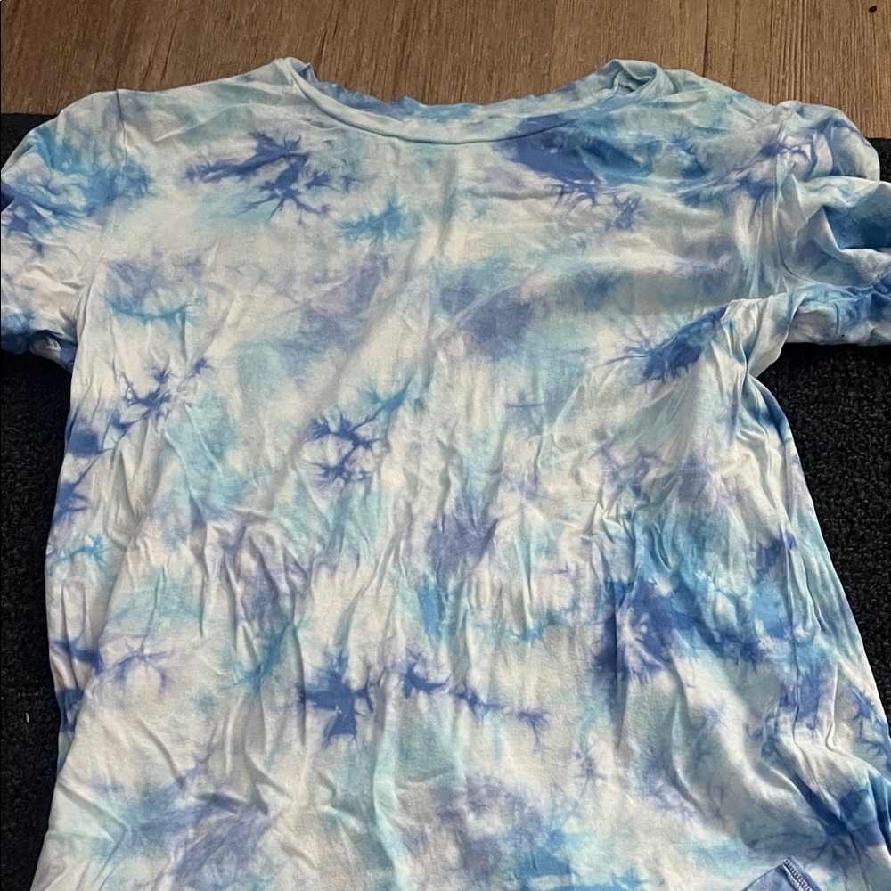 PINK Victoria's Secret Blue Tie-Dye Short Sleeve Tee